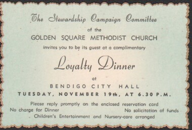 Ephemera - The Stewardship Campaign Committee invitation