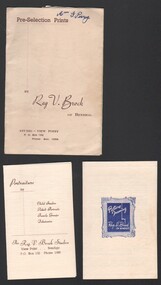 Ephemera - Gertrude Perry Collection - Reg V. Brock of Bendigo three-part brochure for prints and framing