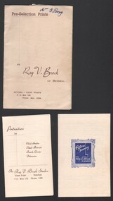 Ephemera - Gertrude Perry Collection - Reg V. Brock brochure