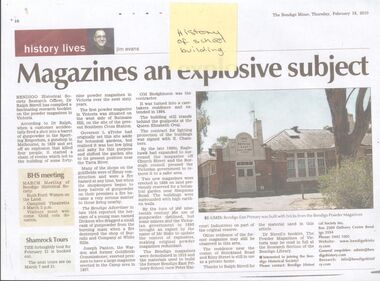Article - 2010 Newspaper Article 'Magazines an Explosive Subject'