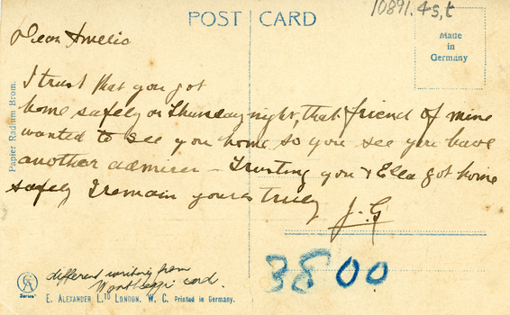 Back of post card