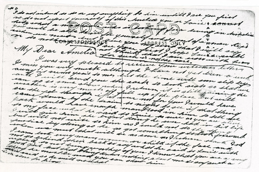 Post card letter text