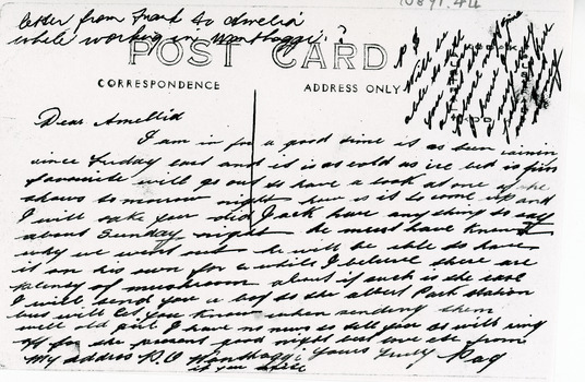 Post card letter text