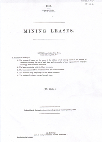 Document - Mining Leases Victoria 1889, 1876