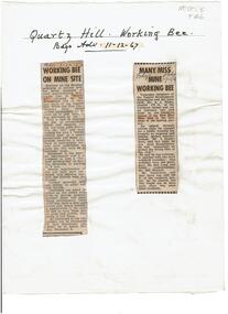 Newspaper - Quartz Hill Working Bee, 1967