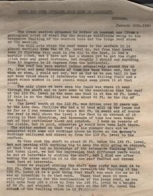 Document - South New Moon Syncline Gold Mine No Liability 1934, James Phillips, January 20th 1934