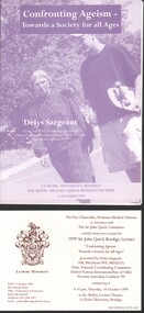Booklet - Michele Matthews Collection - 1999 Sir John Quick Bendigo Lecture - "Confronting ageism - Towards a Society for all ages", 04/02/2025