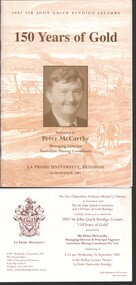 Booklet - Michele Matthews Collection - 2001 Sir John Quick Bendigo Lecture - "150 Years of Gold", 04/02/2025