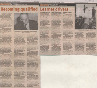 Newspaper - Albert Ernest Richardson, Peter Anderson's article 2020