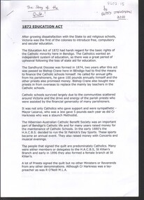 Booklet - Five-page history of "the quilt", Michele Matthews collection