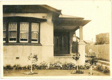 Photograph - Black and white photograph of house