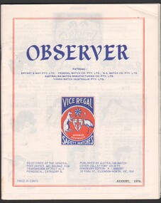 Photograph - Nine "Observer " booklets, published by Australian Match Cover Collector's Society