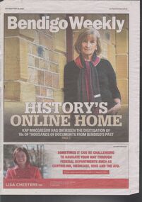 Newspaper - Article of Bendigo Historical Society Volunteer Kay Macgregor, Sat May 30 2020