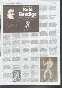 Newspaper - Article on the legend of William Abednego Thompson, June 2020