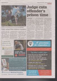 Newspaper - Article about a mystery sign found in Bendigo bushland, Wed May 27 2020