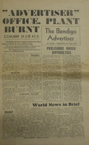 Newspaper - Bendigo Advertiser 1962