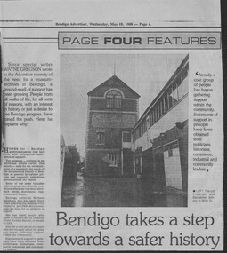 Newspaper - Michele Matthews collection - four newspaper articles re inaugural meeting, and the push for Archive Centre / Museum; in the Bendigo Advertiser 1988, 25/02/2025