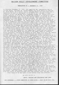 Document - Michele Matthews collection - paperwork and reports for re-zoning of Maiden Gully (1993 - 1996). Residents opposed the re-zoning as they had purchased land as "bush blocks", 25/02/2025