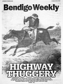 Bendigo Advertiser Page 1 Title Page - "Highway Thuggery"