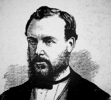 Black and white etching of James Patrick Murray