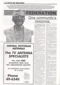 Document - Newspaper article re  Sir John Quick, Michele Matthews Collection, 1992