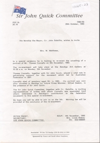 Document - T J Connelly, Michele Matthews Collection, 1992