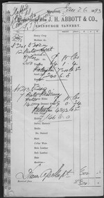 Administrative record - Abbott Collection: Jan to Jun 1893: records and receipts for purchases by J.H. Abbott & Co