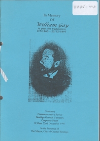 Programme - William Gay, Michele Matthews Collection, 1995