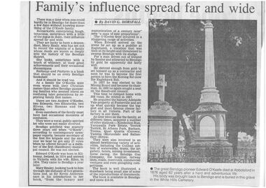 Article - O'Keefe Family in Bendigo