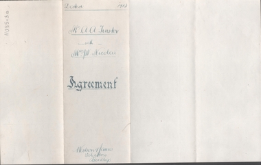 Legal record - FINSTER, Arthur Alexander, NICOLAI, Johanna Wilhelmina, Rental Agreement, Watson, James & Rogers, Rogers Collection, 11.8.1913