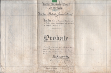 Legal record - FLORKE,  Heinrich - Probate, Letter of Naturalization, Watson, James & Rogers, Rogers Collection, 9.1.1902