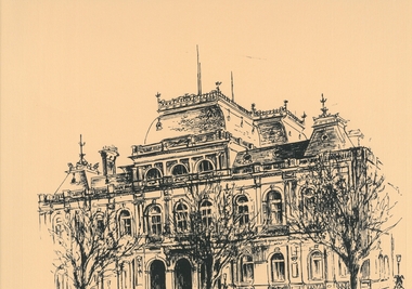 Drawing - JAN NEIL COLLECTION: LAW COURTS BENDIGO