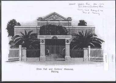 Document - Shire of Marong Voter's Roll 1834 - 1934, North-West Riding