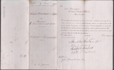 Legal record - EDDY Thomas - Mining Leases, Watson, James & Rogers, Rogers Collection, 1898 - 1902