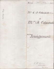 Legal record - EDWARDS Charles Thomas - Indenture, Watson, James & Rogers, Rogers Collection, 1898 - 1902