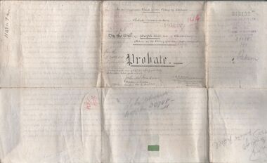 Legal record - BELL Joseph - Will, Probate and Release, Watson, James & Rogers, Rogers Collection, 1895 - 1896