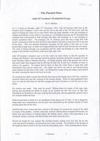 Document - The Flooded Mine, John McCaviston's Escape, April, 2014