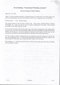 Document - Overwinding: Narrow Escape of Three Miners, April, 2014