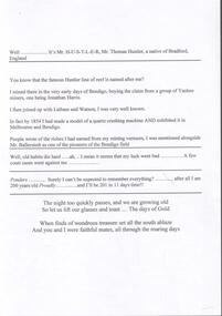 Document - Mr. Thomas Hustler, Hustler's Hill, April, 2014