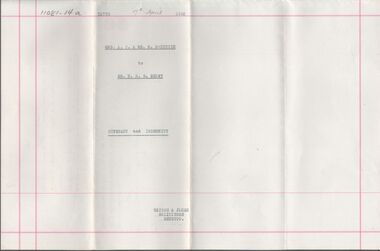 Legal record - BERRY Harold Rupert Daniel - Covenant and Indemnity, Watson, James & Rogers, Rogers Collection, 1930