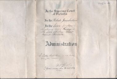 Legal record - BESTMAN Catherine, Watson, James & Rogers, Rogers Collection, 1908
