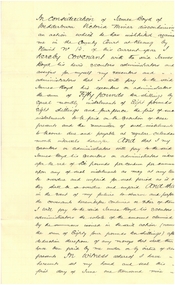 Legal record - BOYD James - Agreement, Watson, James & Rogers, Rogers Collection, 1901