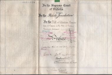 Legal record - BREWER Absalom - Probate, Watson, James & Rogers, Rogers Collection, 1910