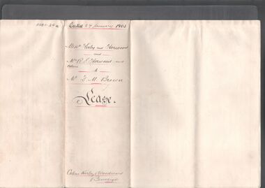 Legal record - BROWN Frank Miller - Lease agreement, Watson, James & Rogers, Rogers Collection, 1903