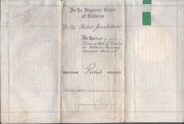 Legal record - BROWN John - Probate, Watson, James & Rogers, Rogers Collection, 1905