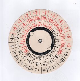 Ephemera - Decimal currency computer, Win Jennings Collection, 1966