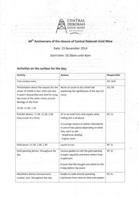 Document - 60th Anniversary of Central Deborah Gold Mine, 2014