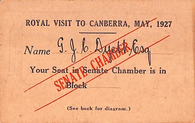 Ephemera - IAN DYETT COLLECTION: Ticket