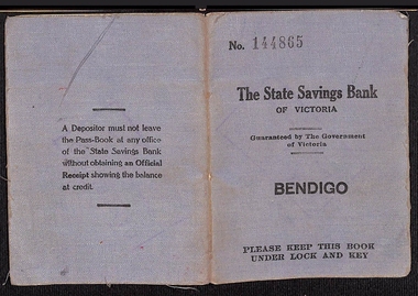 Ephemera - IAN DYETT COLLECTION: Bank Book