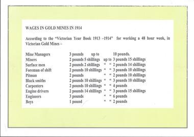 Document - Wages in MInes 1914